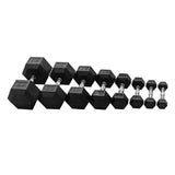 RubberHex Dumbbells 50LB Pair